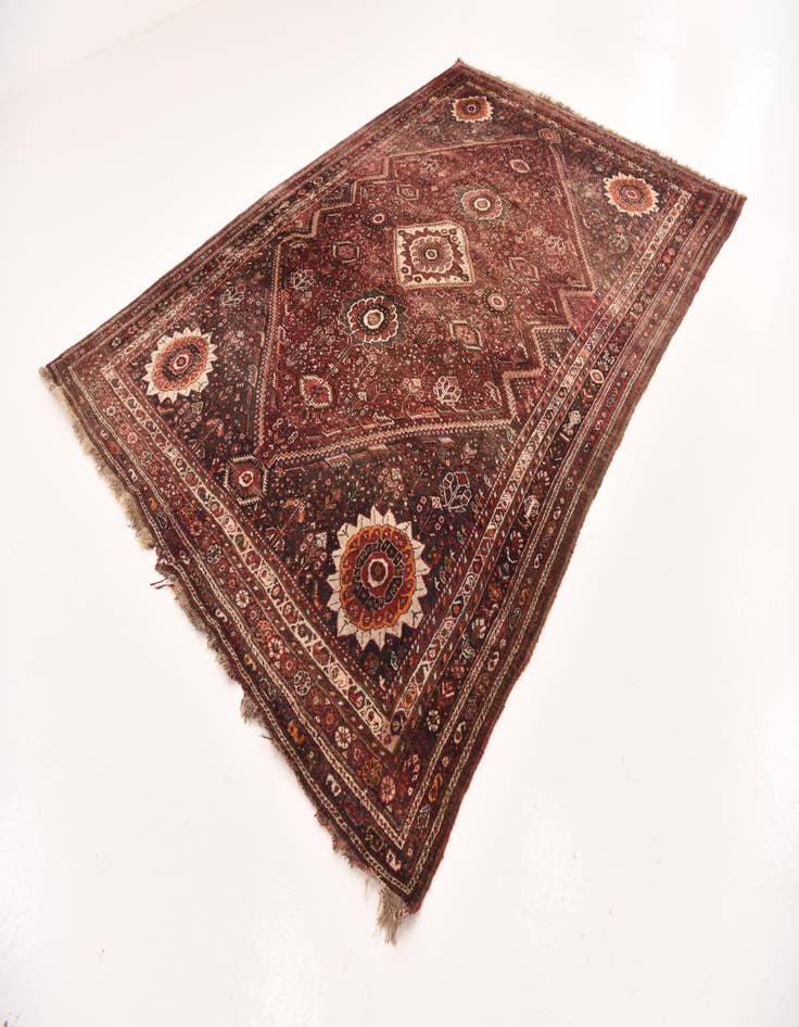 Detail image of  7' 2 x 10' 6  Hand Knotted Ghashghaei Persian Wool Rug