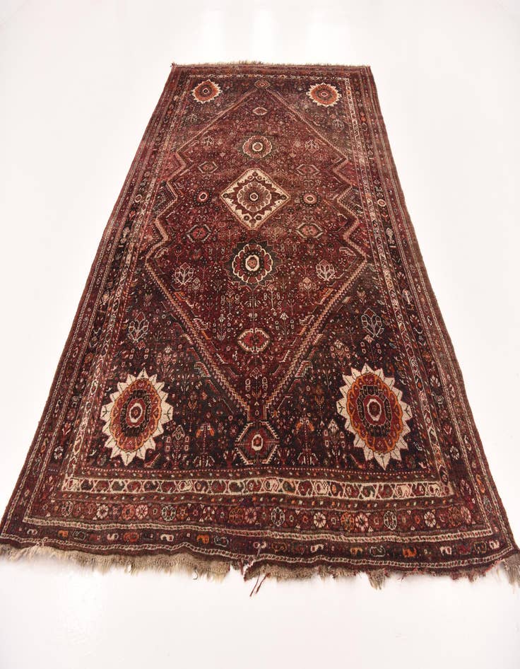 Detail image of  7' 2 x 10' 6  Hand Knotted Ghashghaei Persian Wool Rug