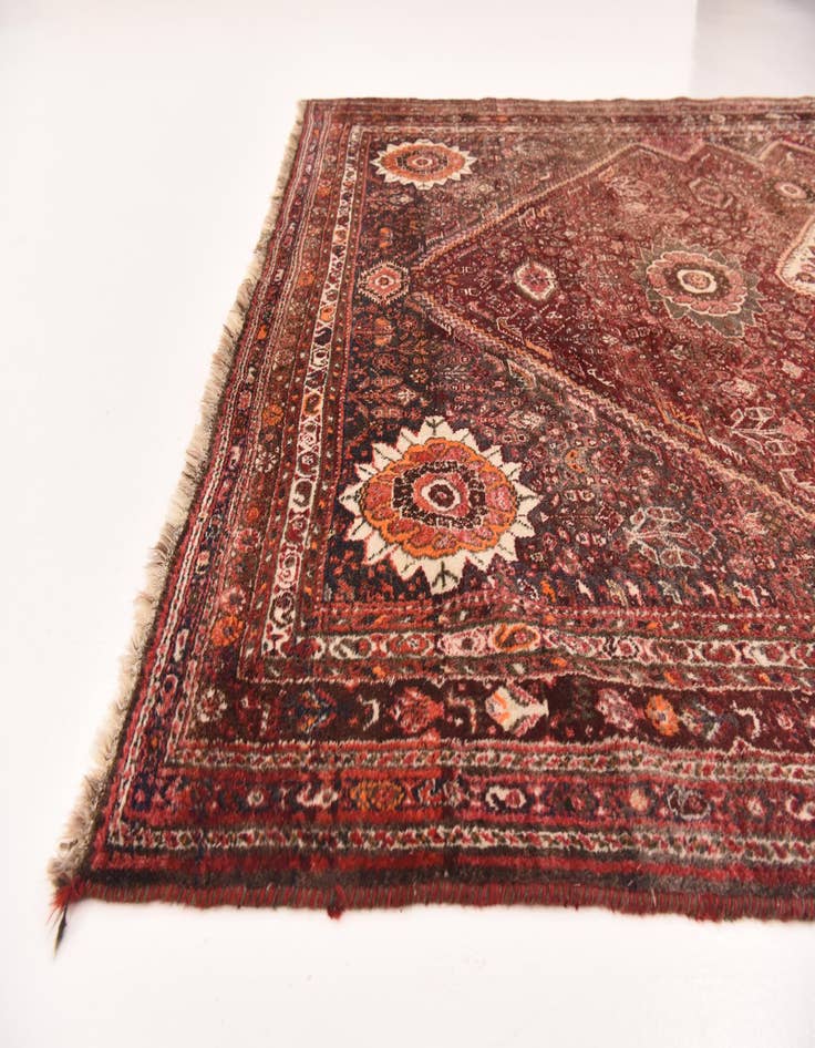 Detail image of  7' 2 x 10' 6  Hand Knotted Ghashghaei Persian Wool Rug