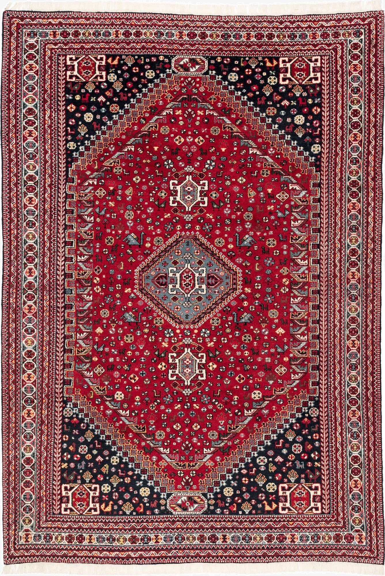  7' 3 x 10' 6  Hand Knotted Ghashghaei Wool Rug