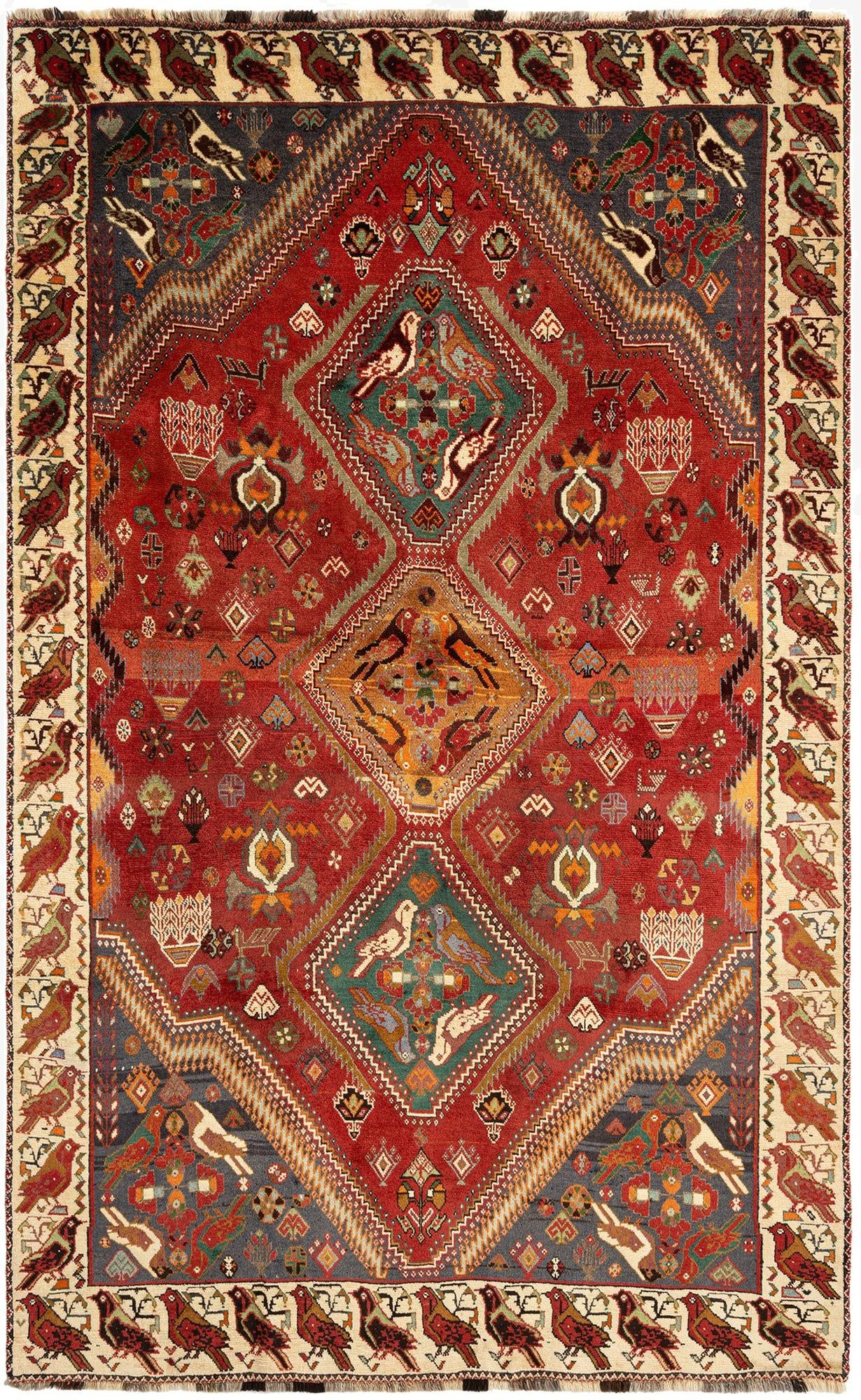  5' 8 x 9' 3 Ghashghai Wool Rug