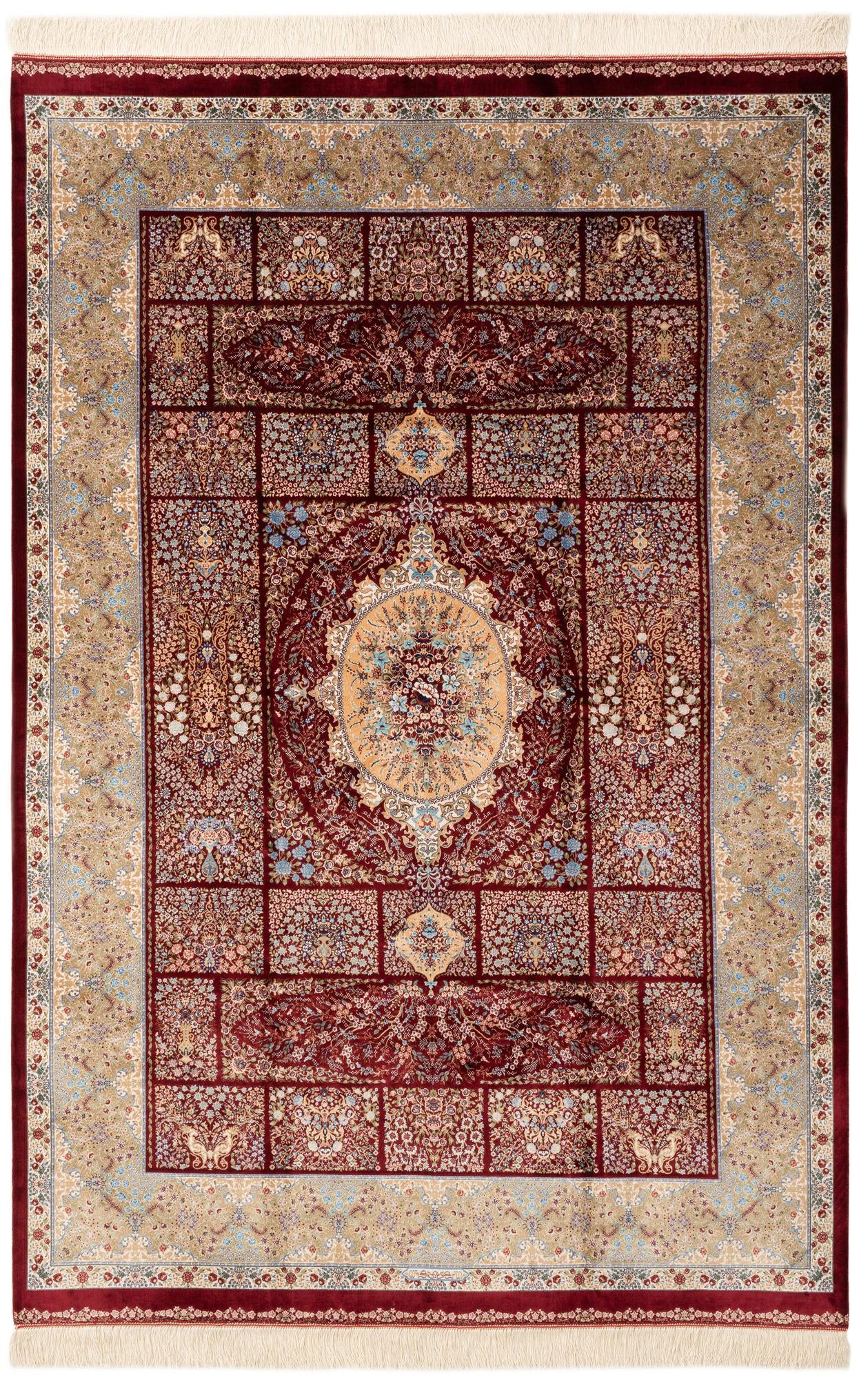  4' 9 x 7' 5 Ghom Design Rug