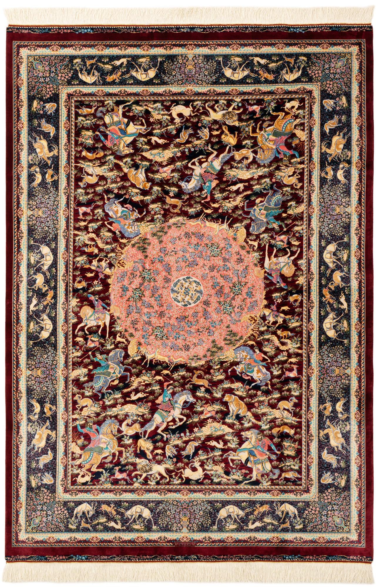  4' 5 x 6' 4 Ghom Design Rug