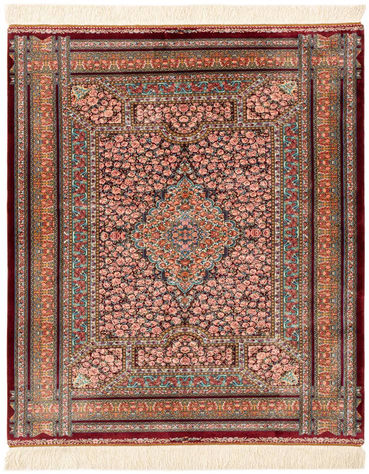 Detail image of  3' 3 x 4' 9 Ghom Design Rug