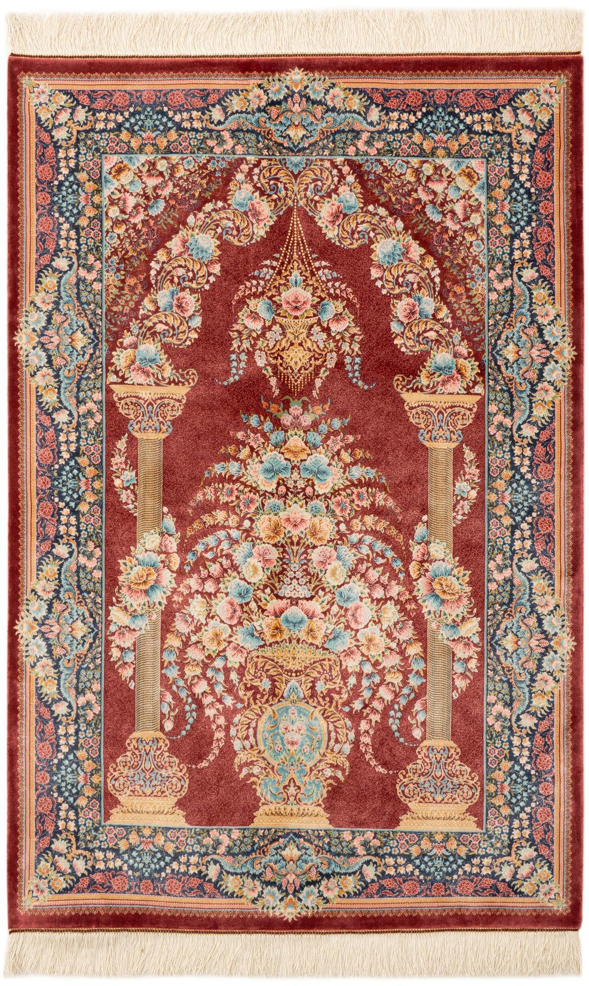  3' 3 x 4' 9 Ghom Design Rug