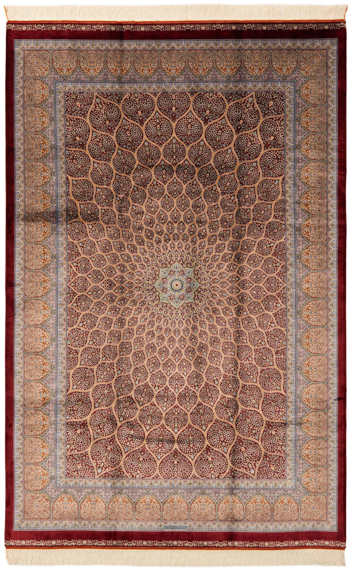  4' 9 x 7' 5 Ghom Design Rug