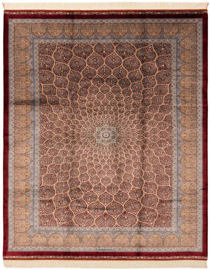 Detail image of  4' 9 x 7' 5 Ghom Design Rug