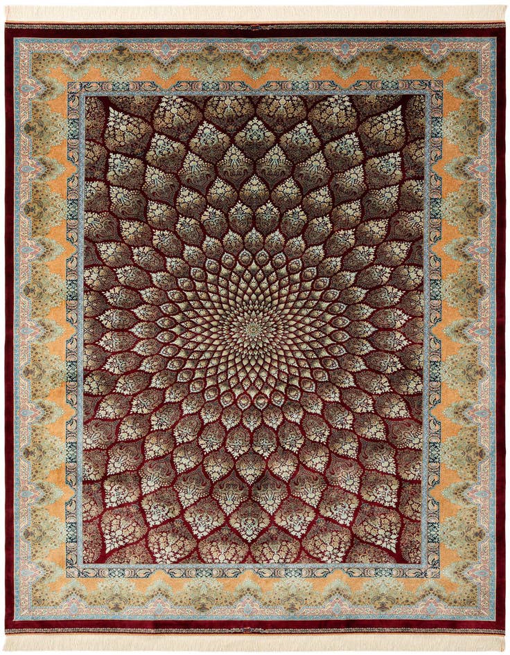 Detail image of  6' 7 x 9' 7 Ghom Design Rug
