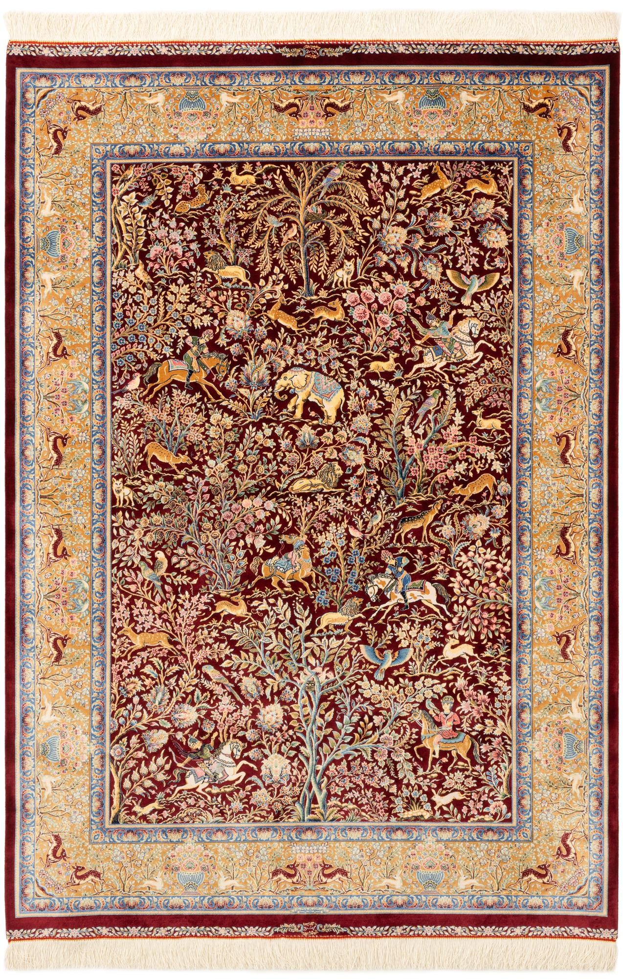  4' 5 x 6' 5 Ghom Design Rug