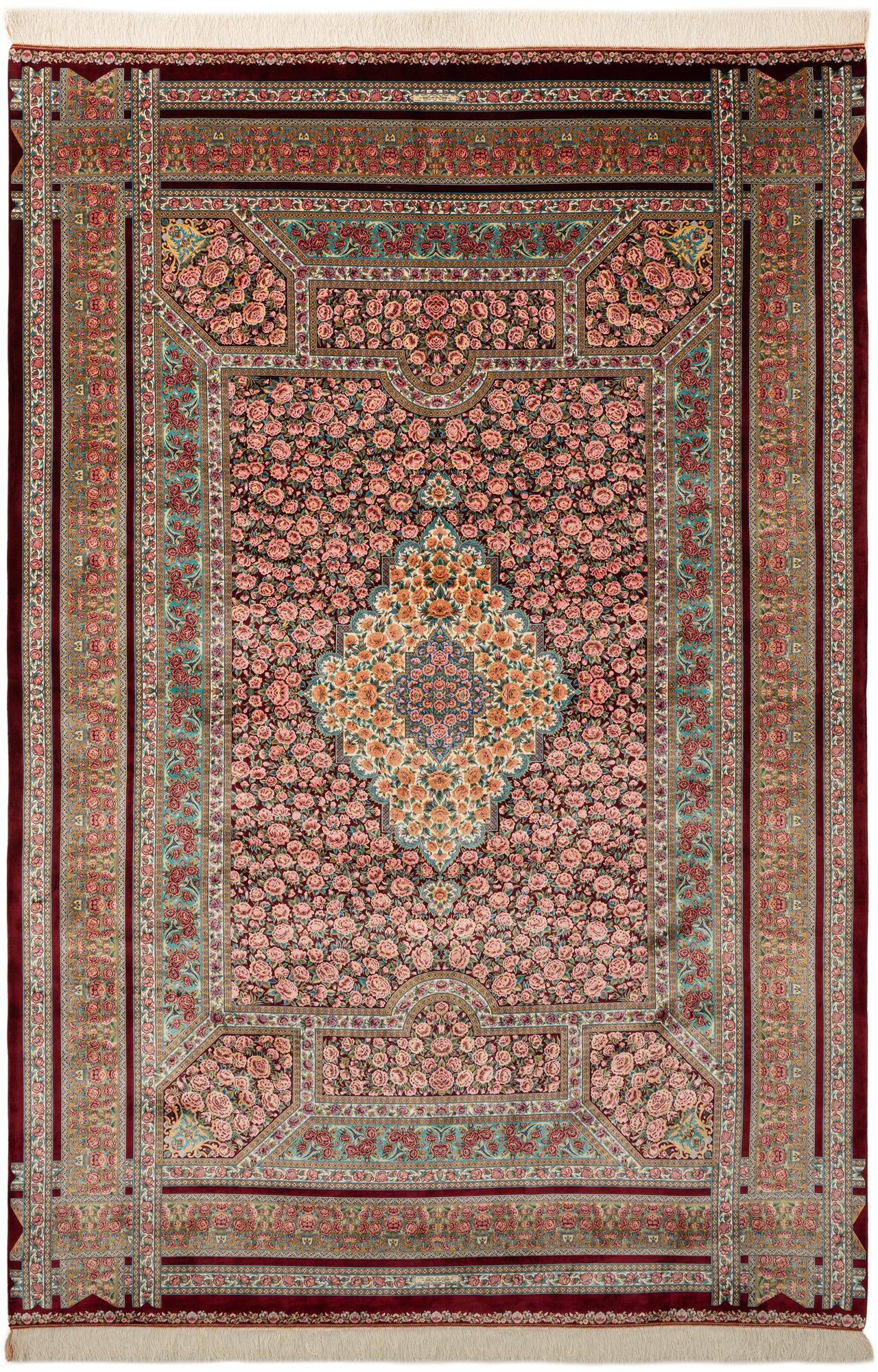  6' 6 x 9' 7 Ghom Design Rug