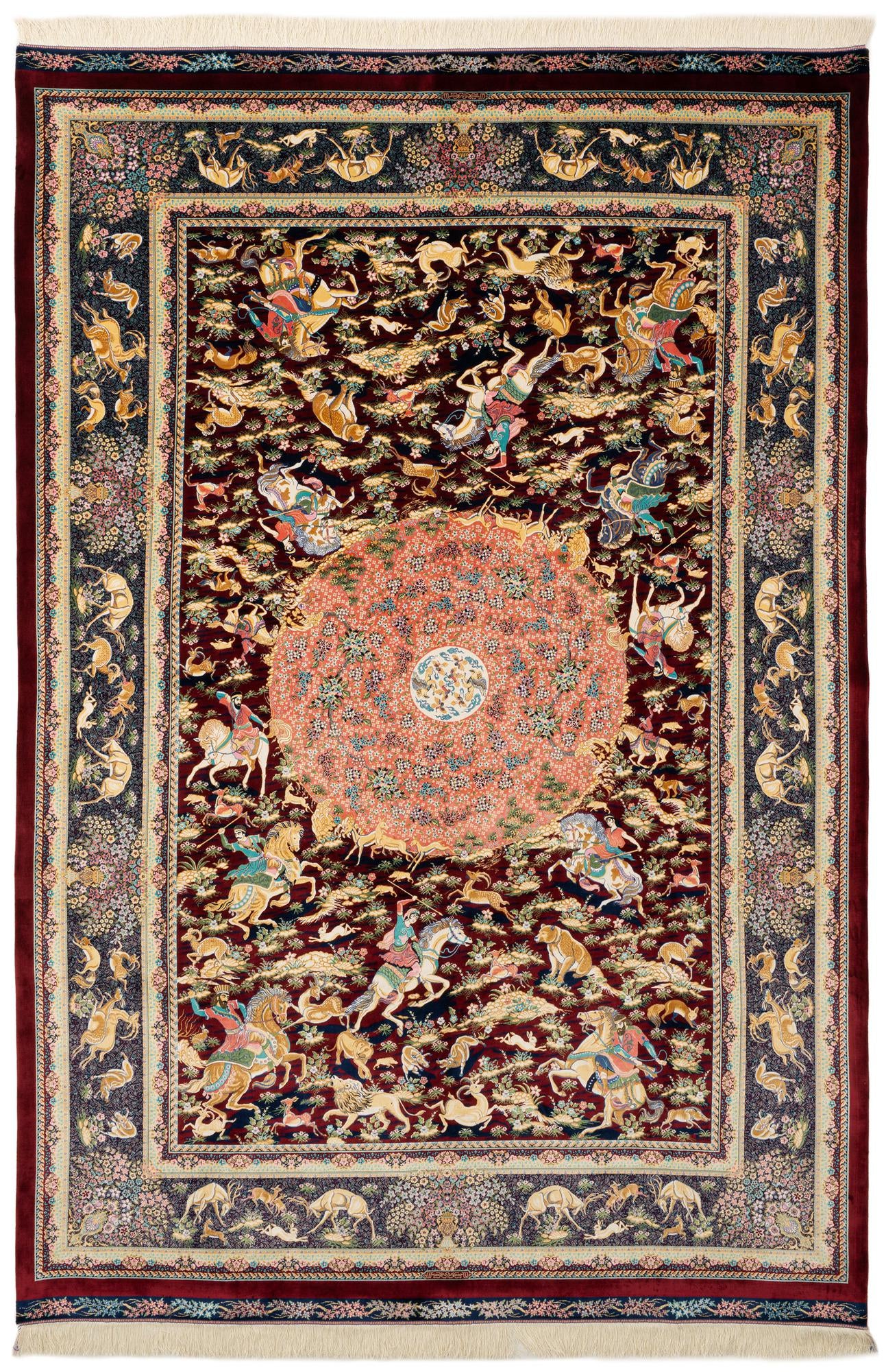  6' 6 x 9' 9 Ghom Design Rug