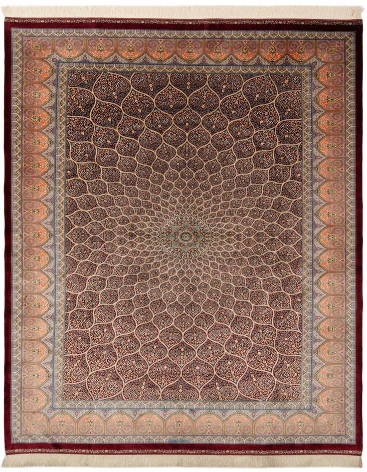 Detail image of  6' 6 x 9' 6 Ghom Design Rug