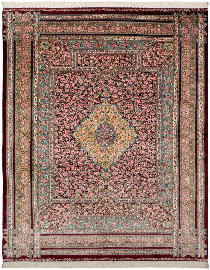 Detail image of  6' 6 x 9' 8 Ghom Design Rug
