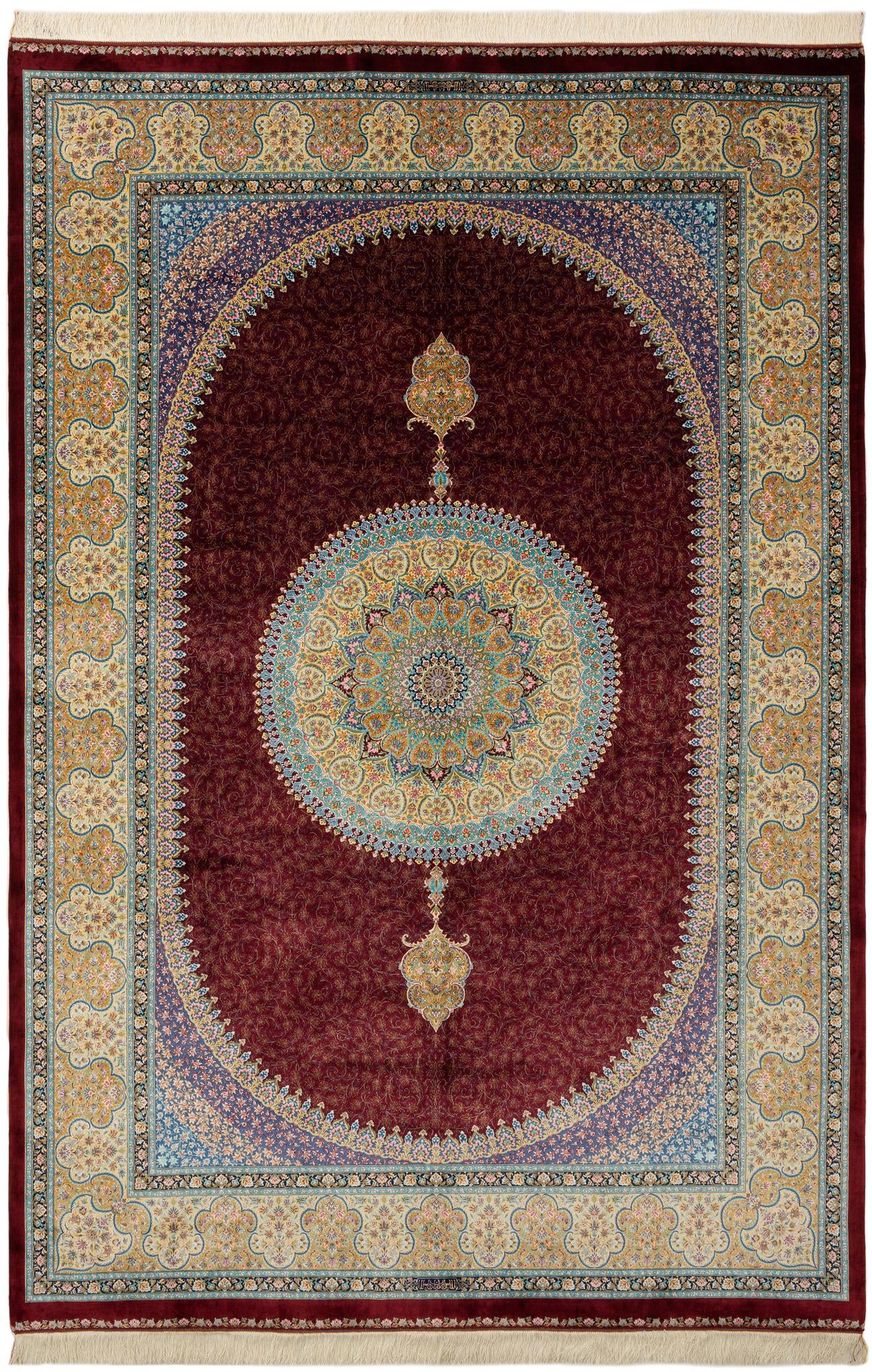  6' 6 x 9' 8 Ghom Design Rug