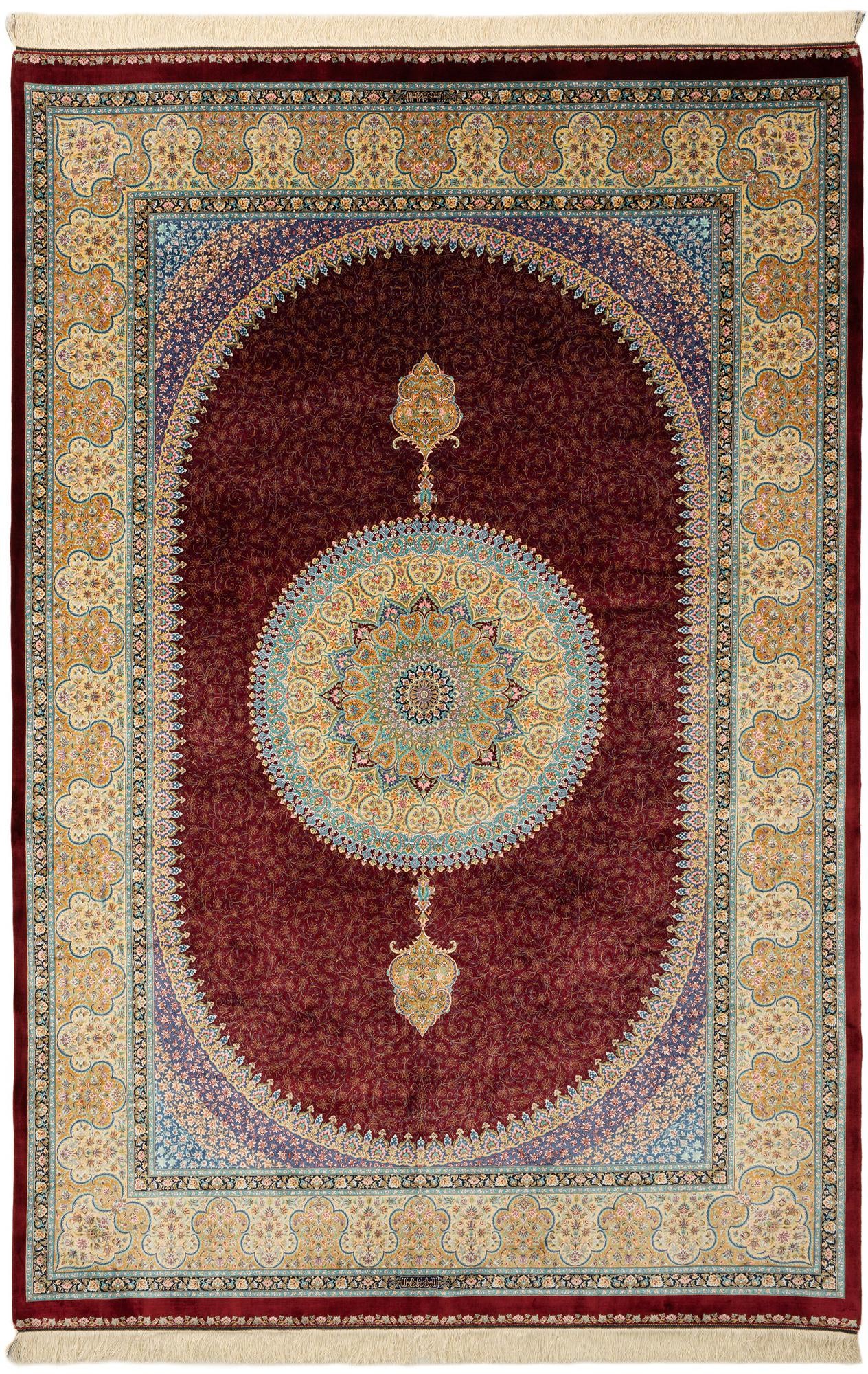  6' 5 x 9' 7 Ghom Design Rug