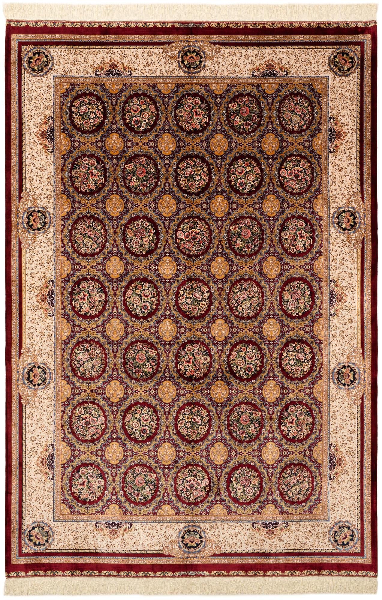  6' 6 x 9' 7 Ghom Design Rug