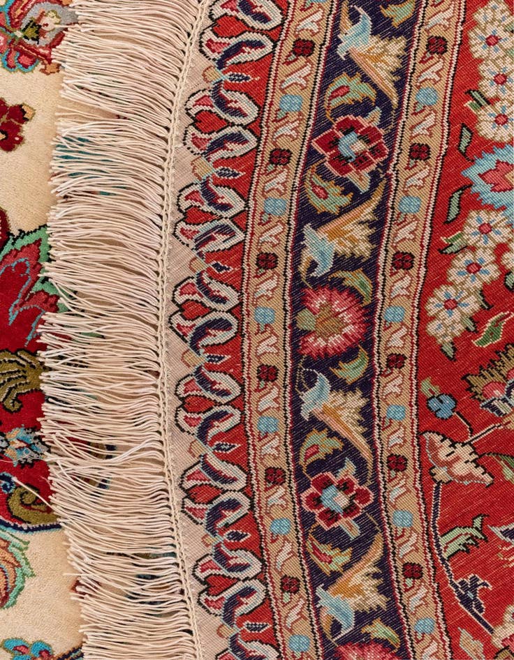 Detail image of  6' 7 x 11' 2  Hand Knotted Ghom Persian Rug