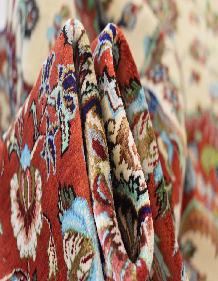 Detail image of  6' 7 x 11' 2  Hand Knotted Ghom Persian Rug