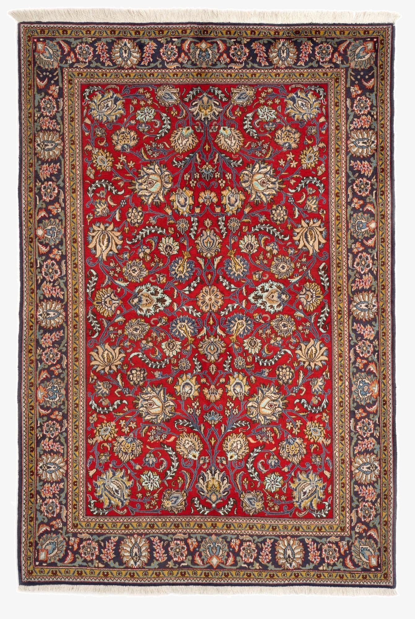  5' 7 x 8' 4  Hand Knotted Ghom Persian Wool Rug