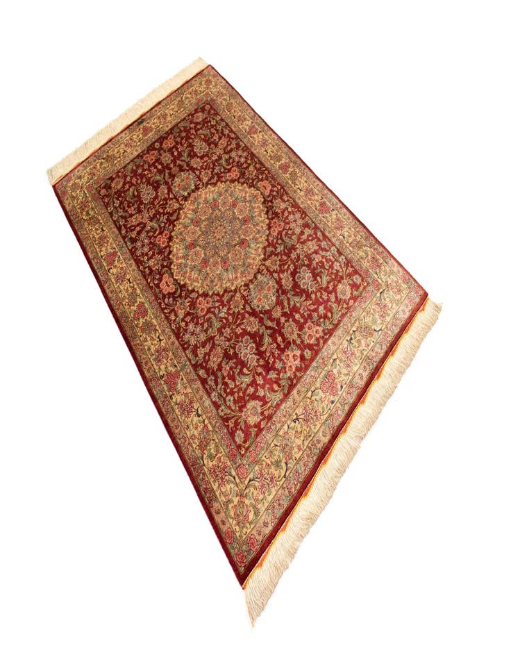 Detail image of  3' 3 x 4' 11 Ghom Silk Rug