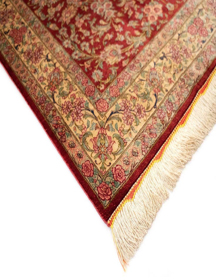 Detail image of  3' 3 x 4' 11 Ghom Silk Rug