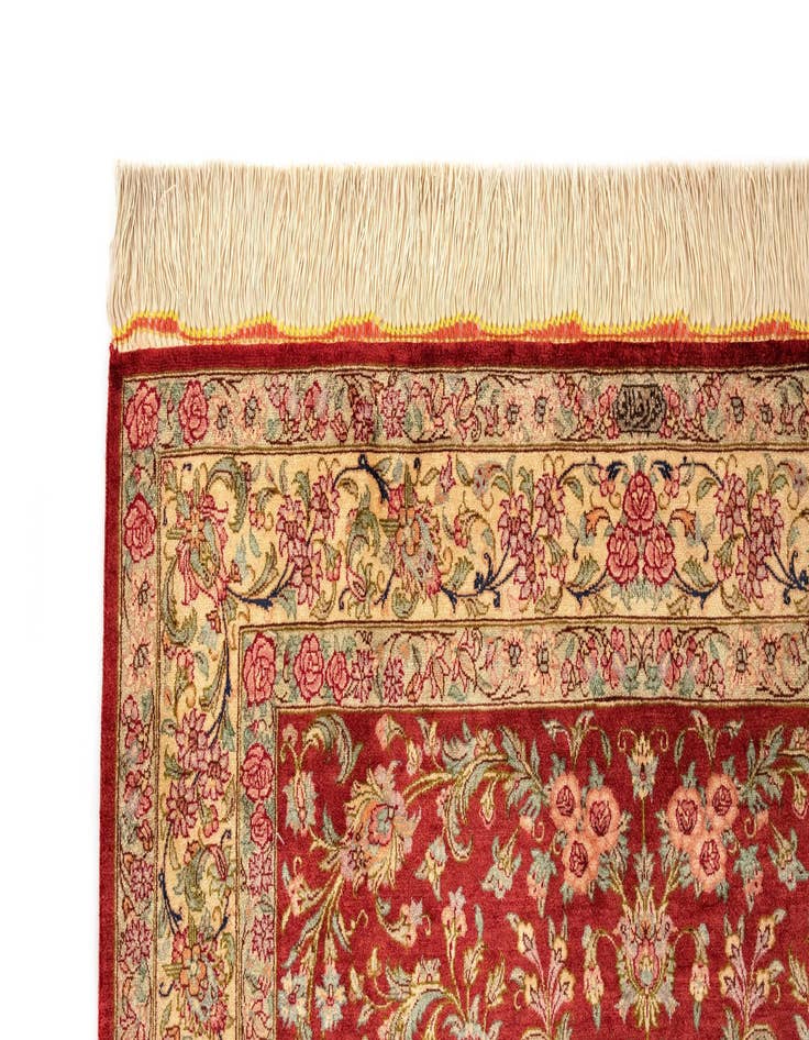 Detail image of  3' 3 x 4' 11 Ghom Silk Rug