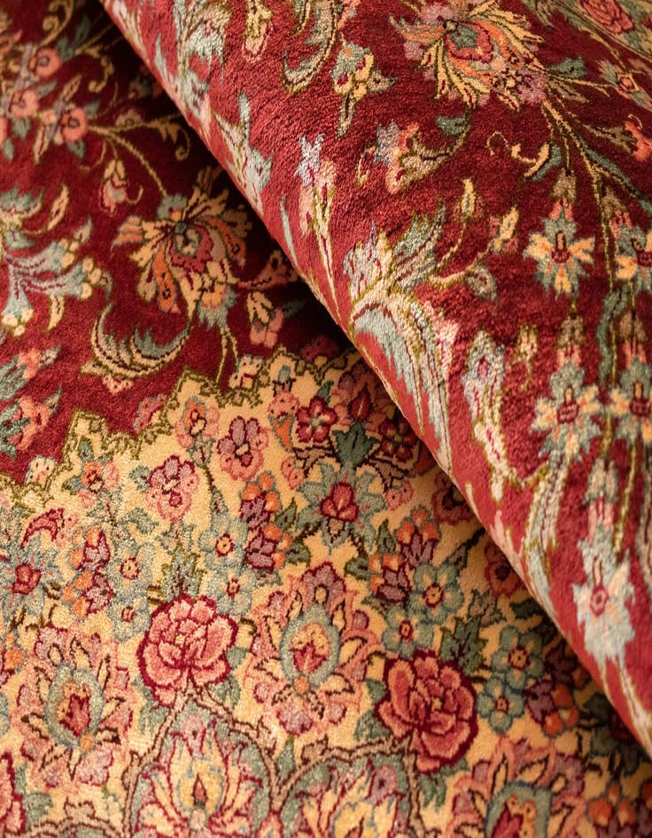 Detail image of  3' 3 x 4' 11 Ghom Silk Rug