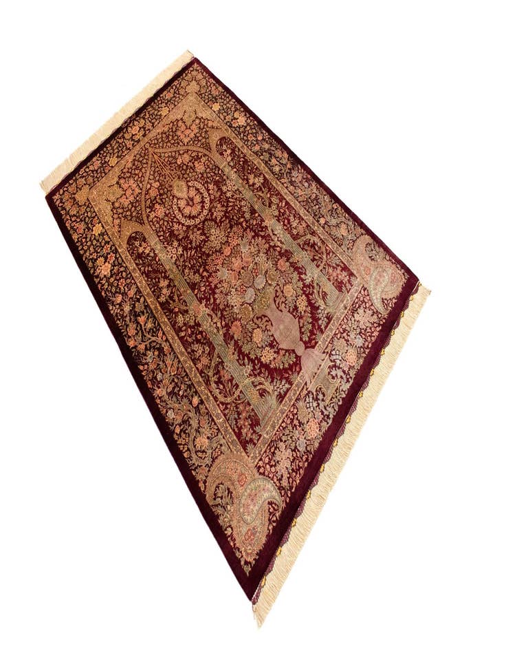 Detail image of  3' 3 x 4' 11 Ghom Silk Rug