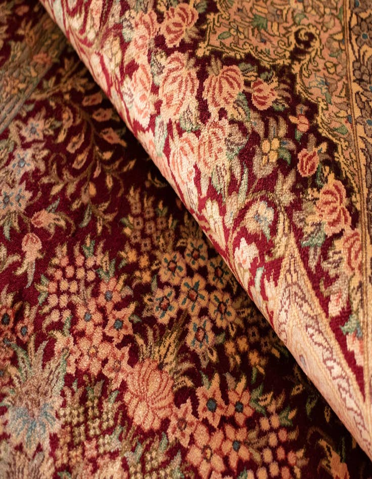 Detail image of  3' 3 x 4' 11 Ghom Silk Rug