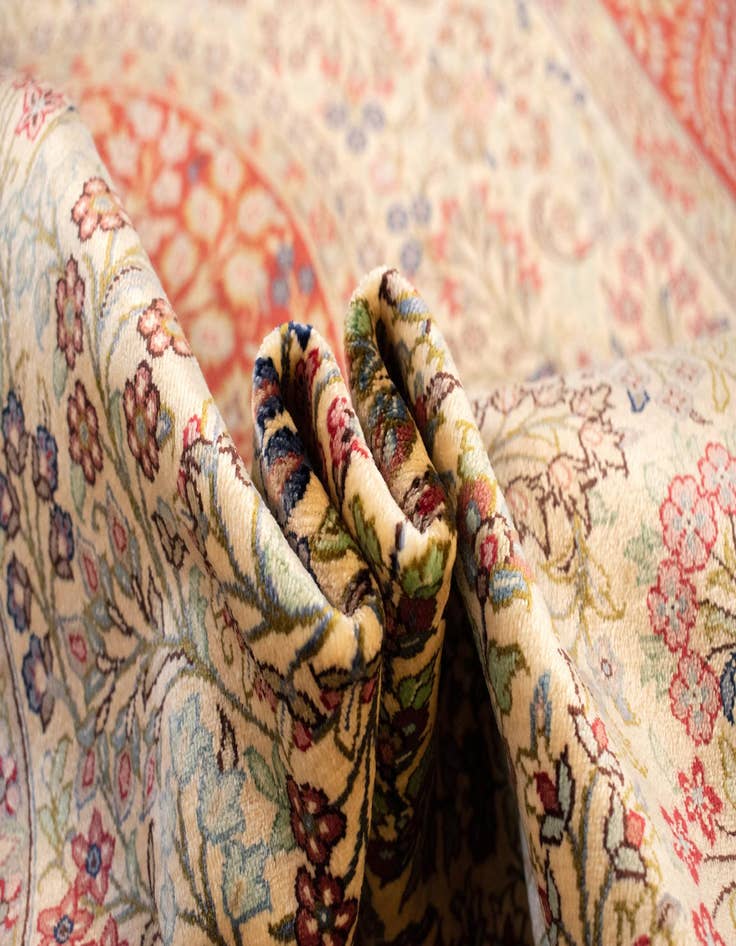 Detail image of  3' 4 x 5' Ghom Silk Rug