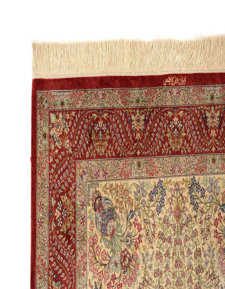Detail image of  3' 4 x 5' Ghom Silk Rug