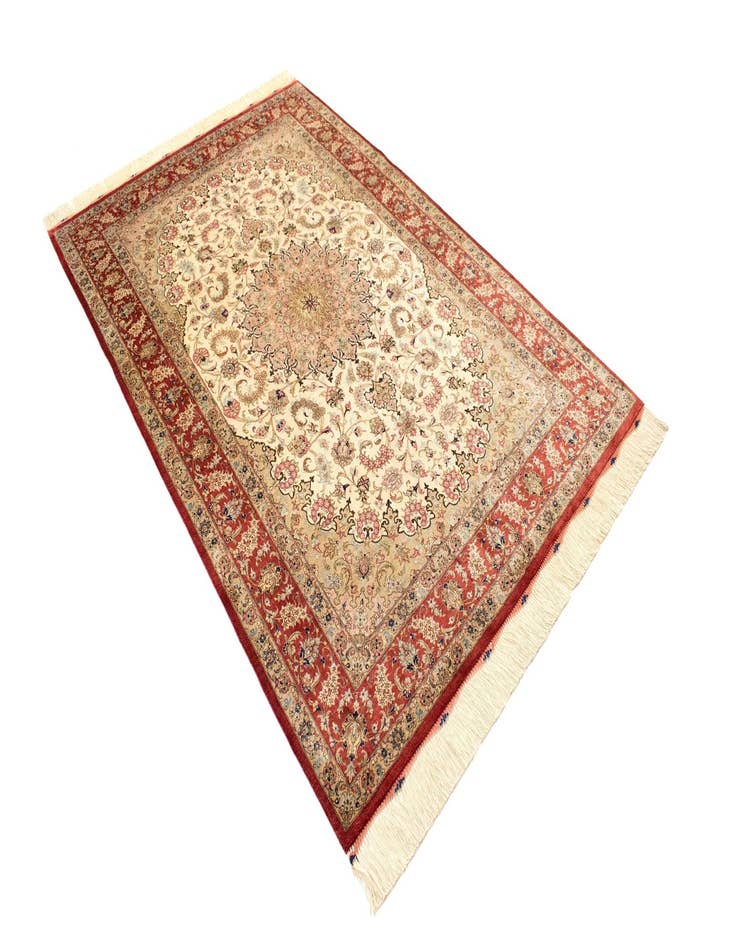 Detail image of  4' 4 x 6' 7 Ghom Silk Rug