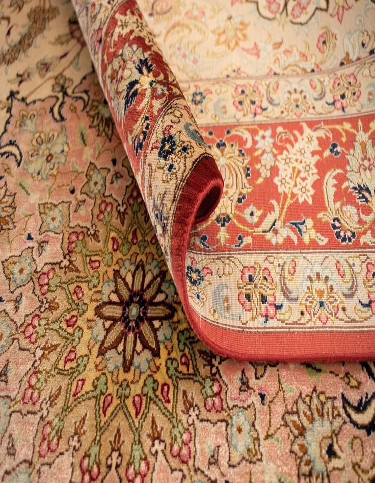 Detail image of  4' 4 x 6' 7 Ghom Silk Rug