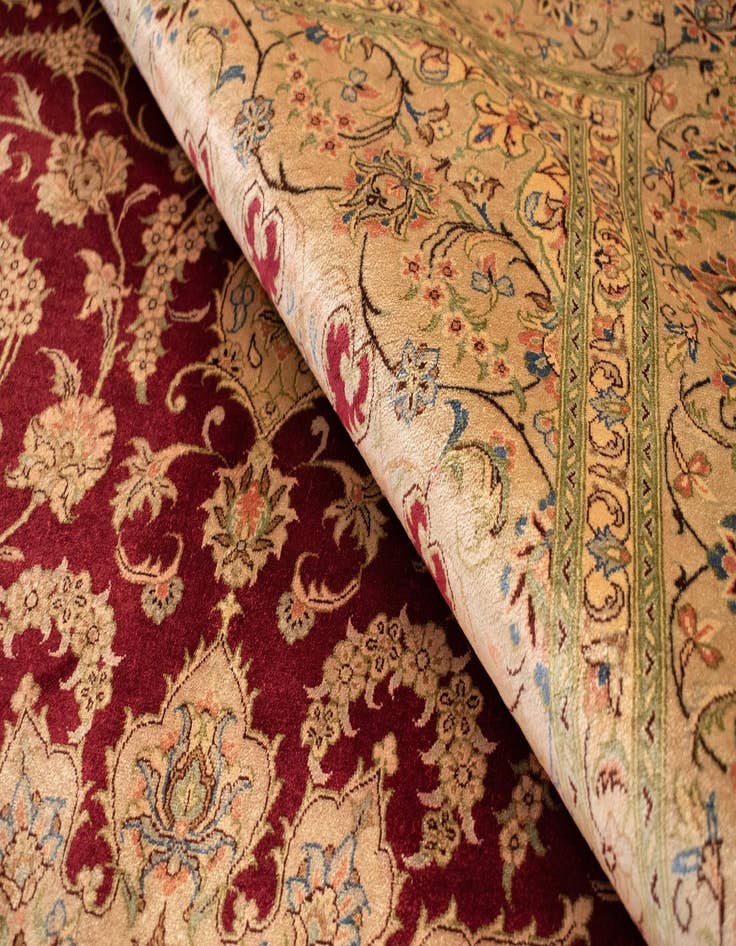 Detail image of  5' 1 x 7' 9 Ghom Silk Rug