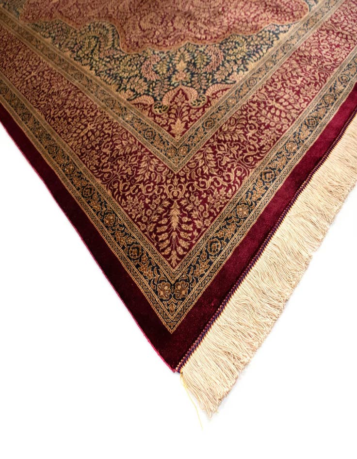 Detail image of  6' 6 x 9' 9 Ghom Silk Rug