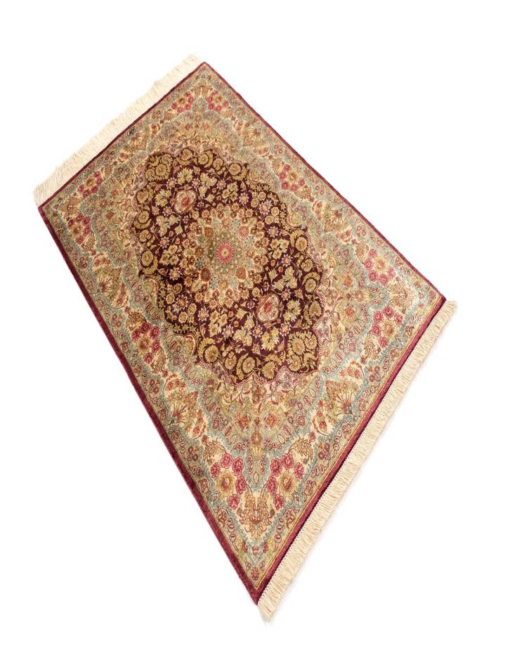 Detail image of  2' 7 x 3' 11 Ghom Silk Rug