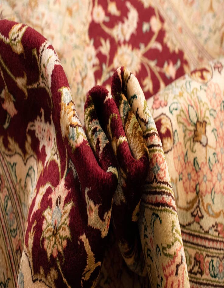 Detail image of  2' 8 x 4' Ghom Silk Rug