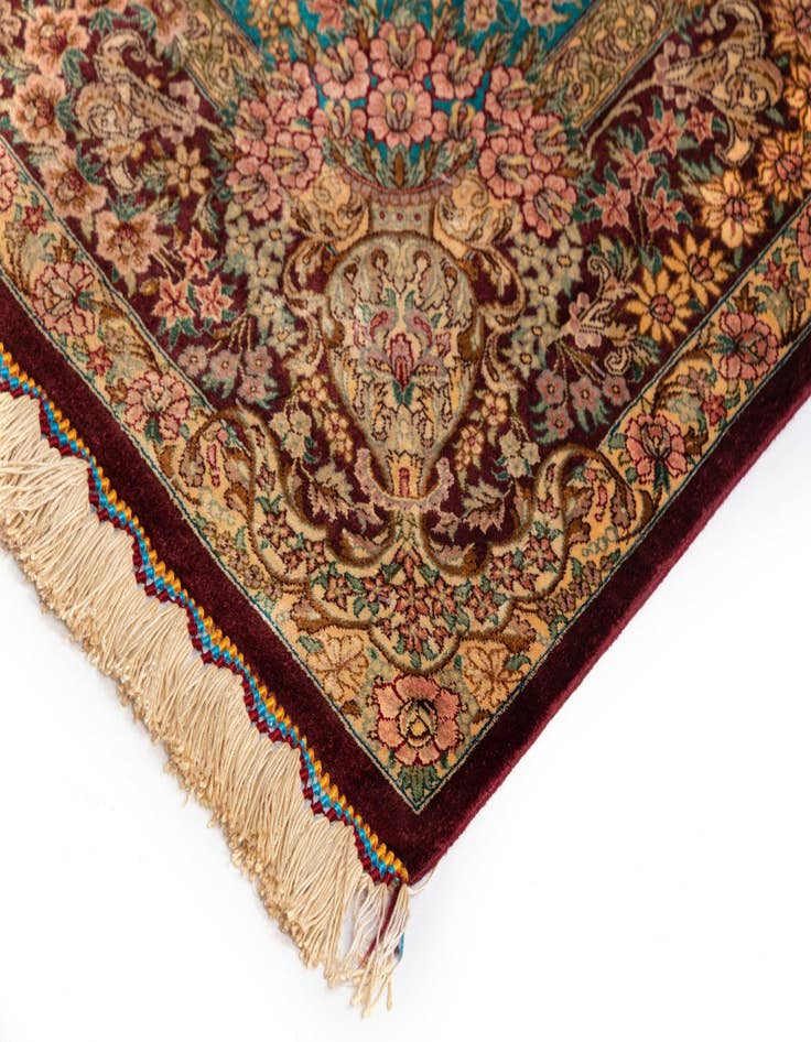 Detail image of  3' 3 x 4' 11 Ghom Silk Rug