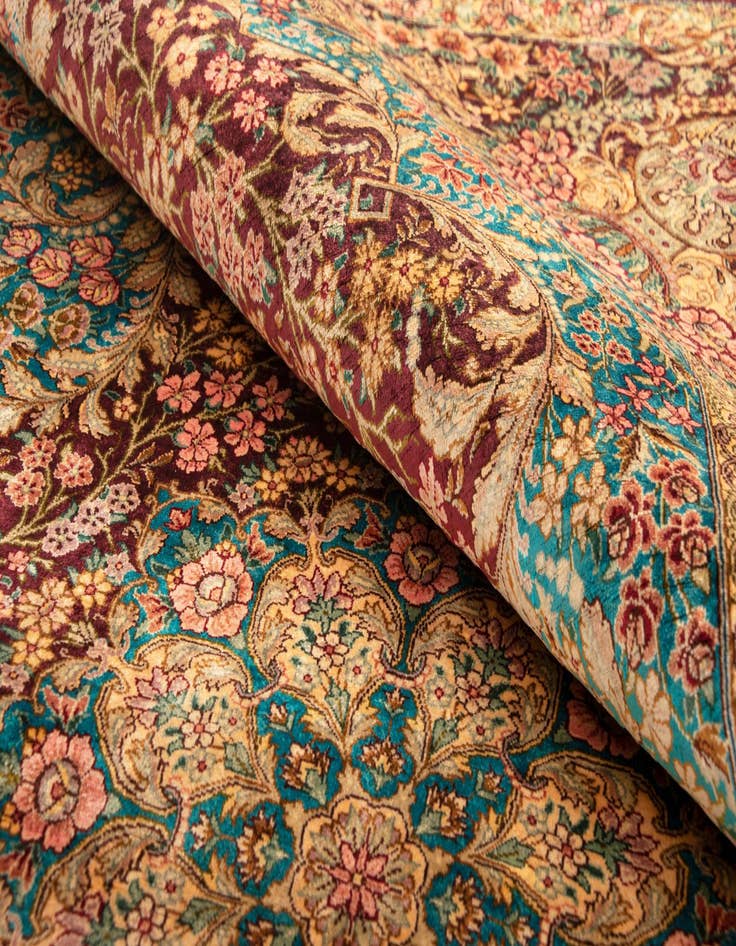 Detail image of  3' 3 x 4' 11 Ghom Silk Rug