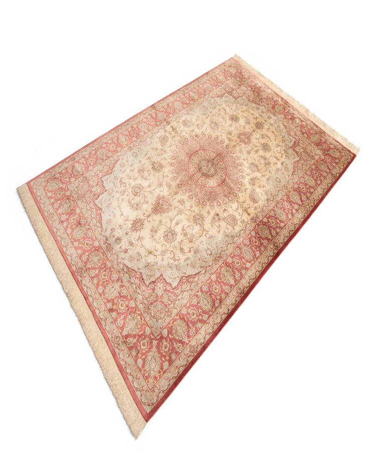 Detail image of  5' 3 x 8' Ghom Silk Rug