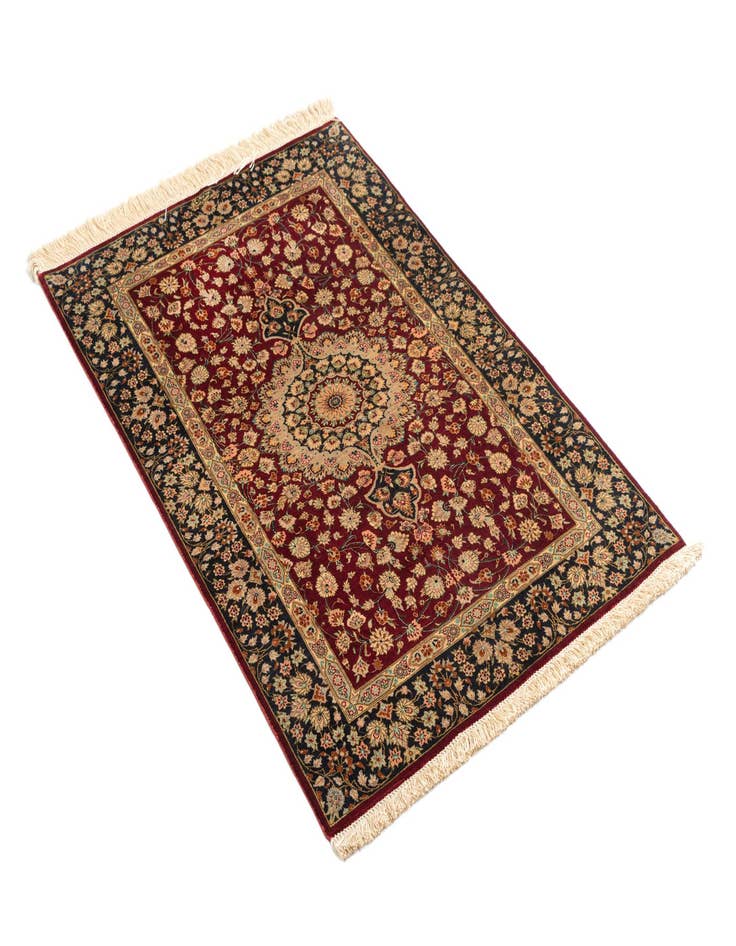 Detail image of  2' 7 x 3' 11 Ghom Silk Rug