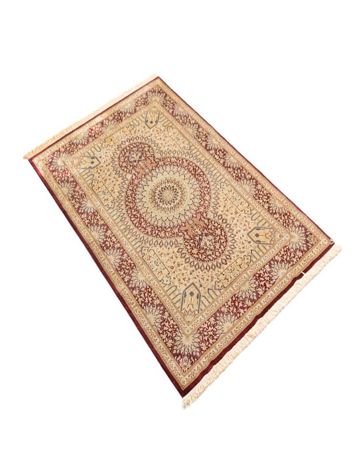 Detail image of  3' 3 x 5' Ghom Silk Rug