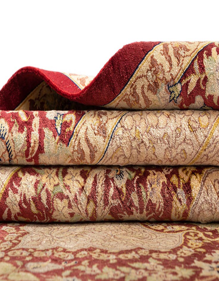 Detail image of  3' 6 x 4' 11 Ghom Silk Rug