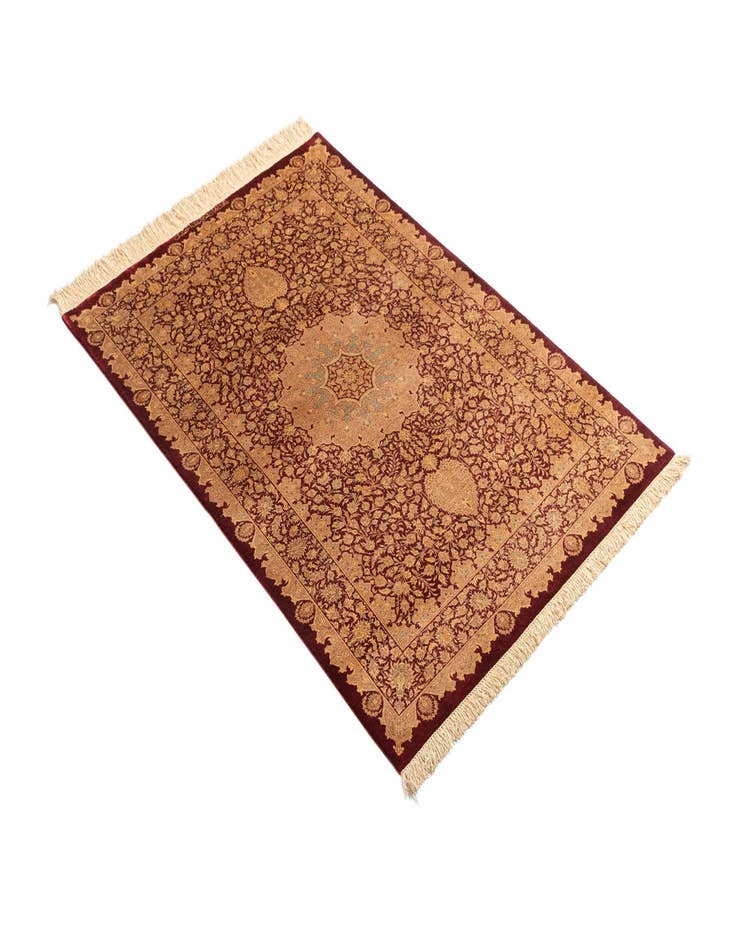 Detail image of  3' 3 x 4' 11 Ghom Silk Rug