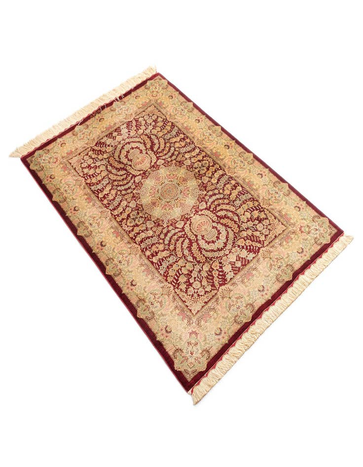 Detail image of  3' 3 x 4' 11 Ghom Silk Rug