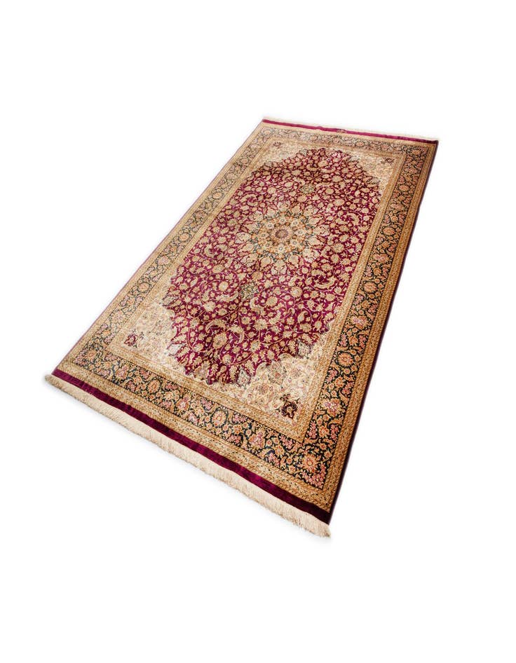 Detail image of  6' 5 x 9' 8 Ghom Silk Rug