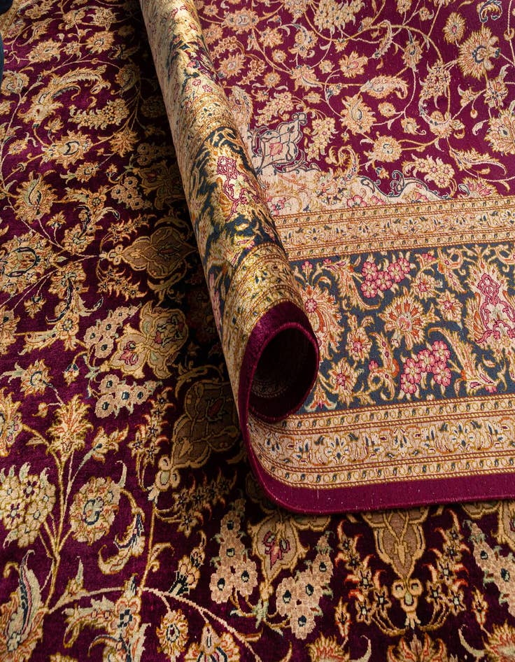 Detail image of  6' 5 x 9' 8 Ghom Silk Rug