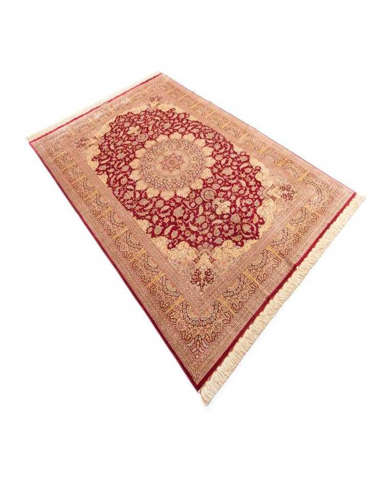 Detail image of  6' 5 x 9' 8 Ghom Silk Rug