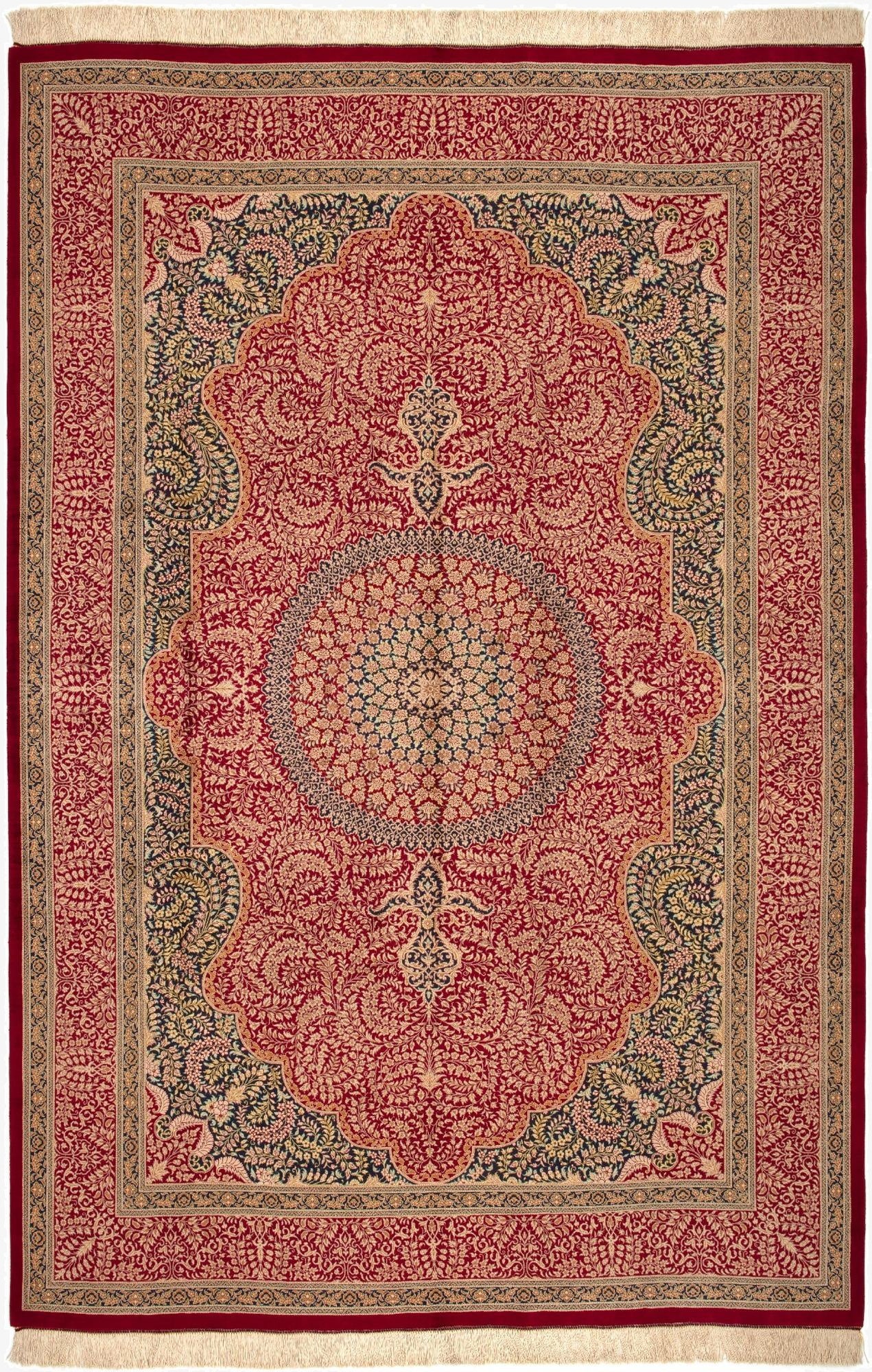  6' 6 x 9' 9 Ghom Silk Rug