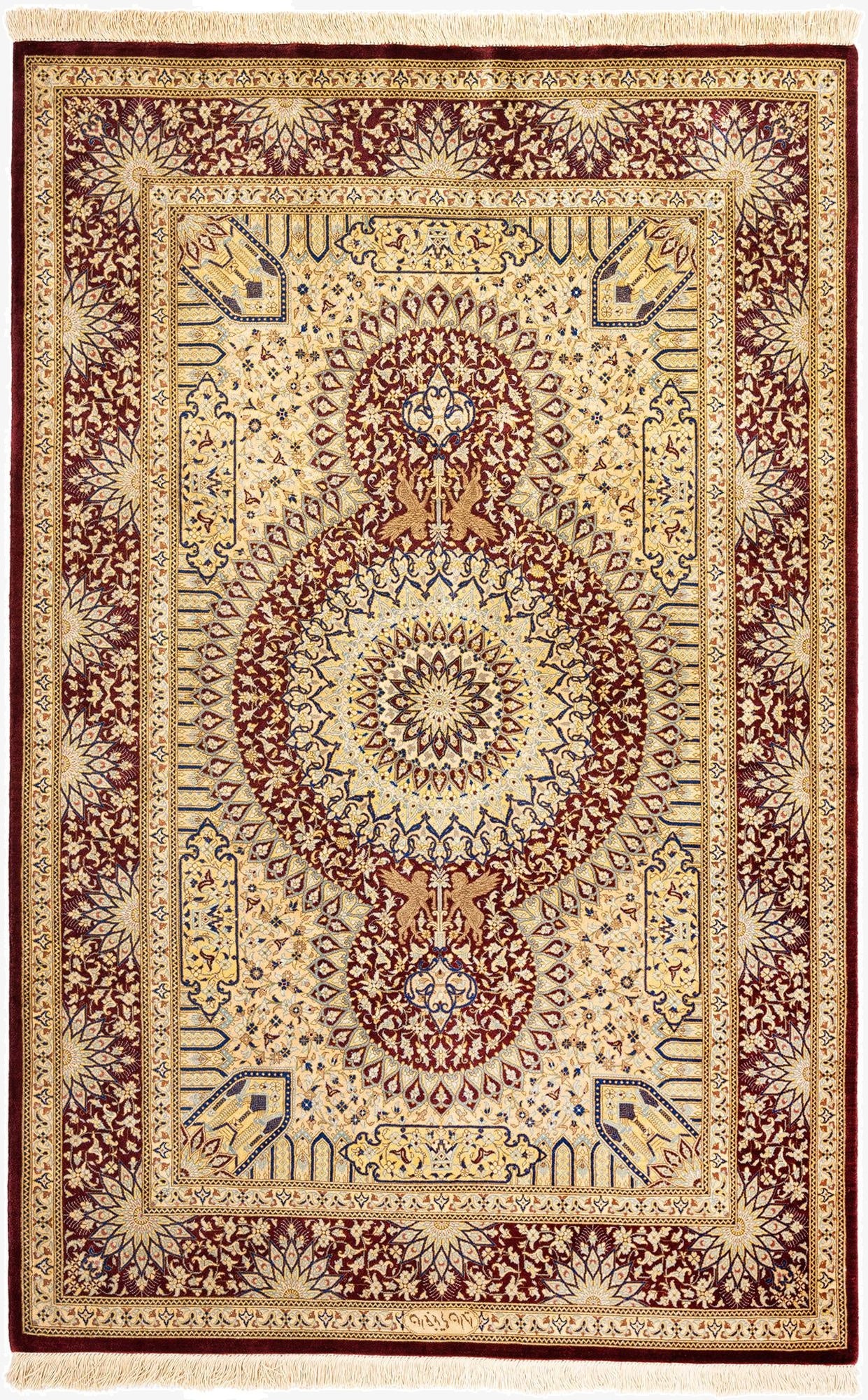  3' 3 x 5' Ghom Silk Rug